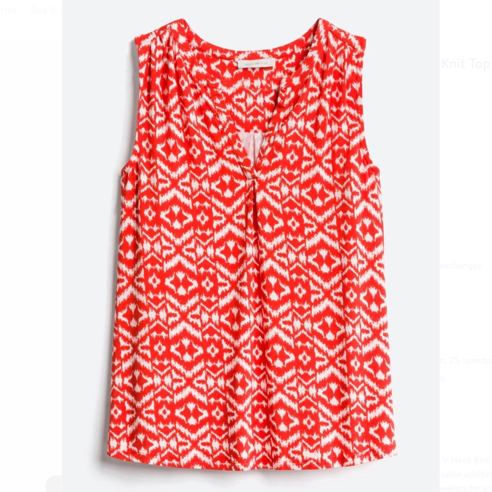 Skies are Blue Split V-Neck Knit Tank, Size S